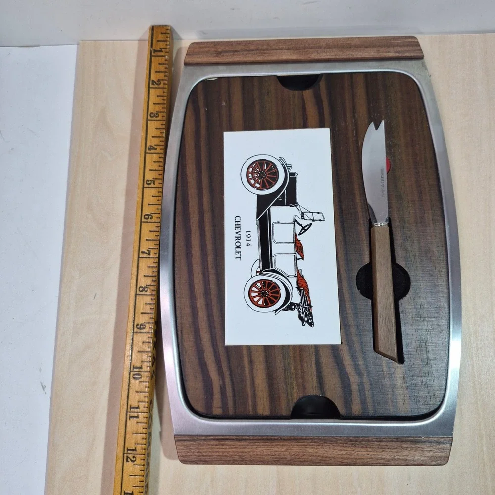 1914 Chevrolet Certified Technician Award Cheese Board‎ Knife Set Japan